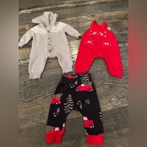 3-6 months Christmas outfits holiday season one pieces overalls pants